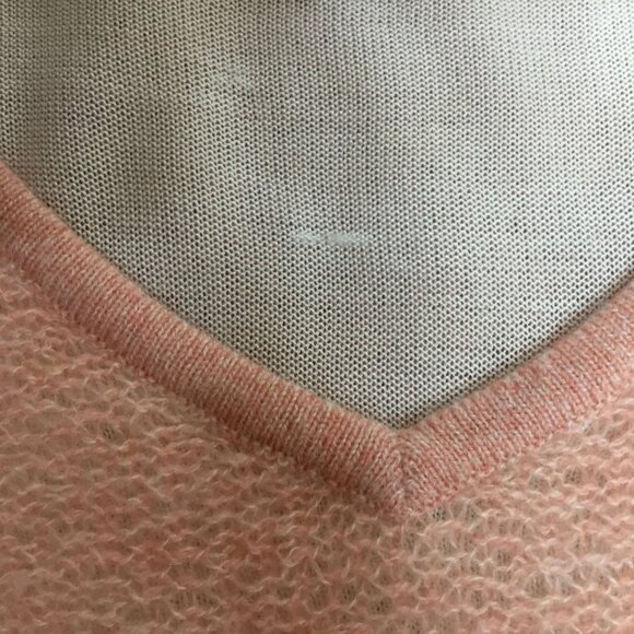 MAGASCHONI Cashmere Silk Layered Sweater Blush V-Neck Quiet Luxe Minimalist PM - Picture 5 of 9